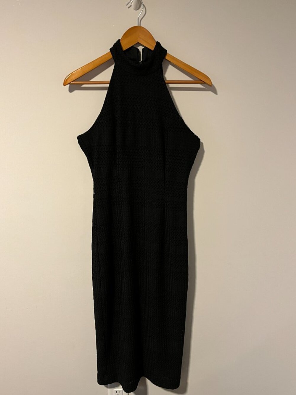 Trina Turk Crochet Halter Midi Sheath Dress. Size 6. 42 in long.